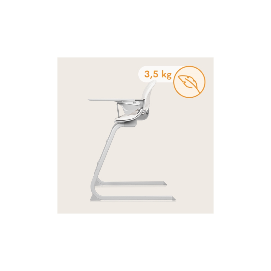 Lionelo - Cadeira de refeição para criança 2em1 DALIA branco/cinzento