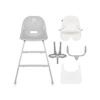 Lionelo - Cadeira de refeição para criança 2em1 DALIA branco/cinzento