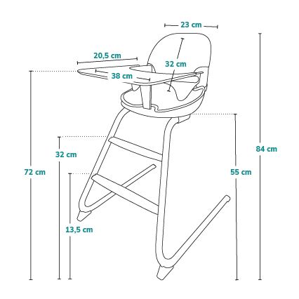 Lionelo - Cadeira de refeição para criança 2em1 DALIA branco/cinzento