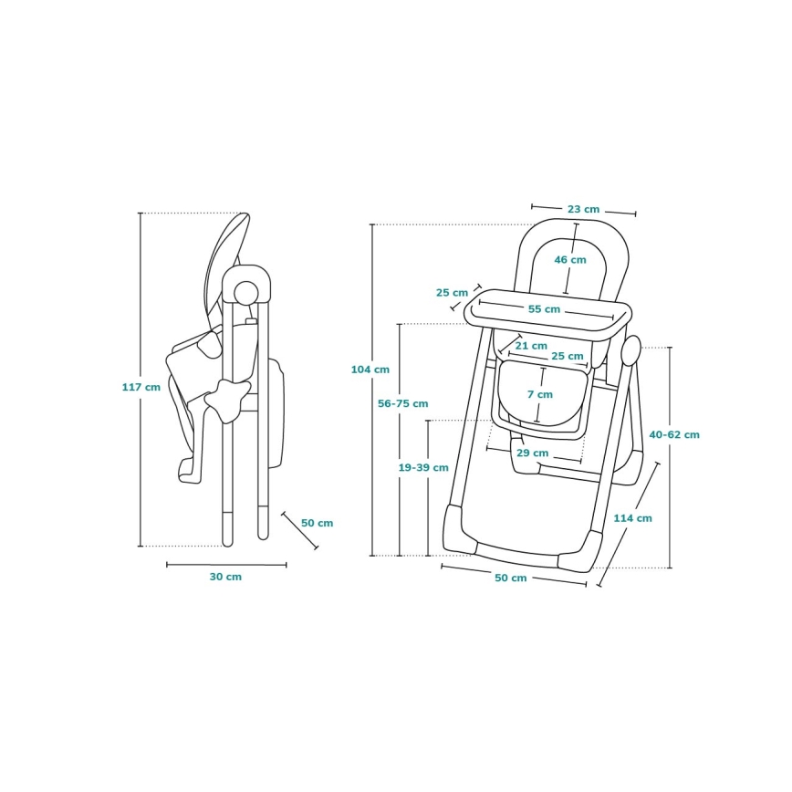 Lionelo - Cadeira de refeição para criança LINN PLUS branco/cinzento
