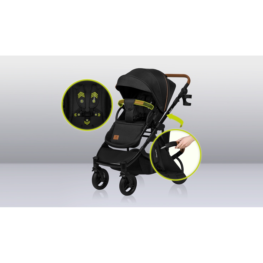 Lionelo - Carrinho combinado 2 em 1 MARI TOUR Preto Ônix