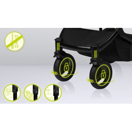 Lionelo - Carrinho combinado 2 em 1 MARI TOUR Preto Ônix