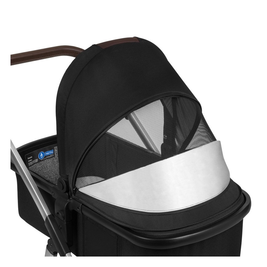 Lionelo - Carrinho combinado 3 em 1 AMBER Preto e Prateado