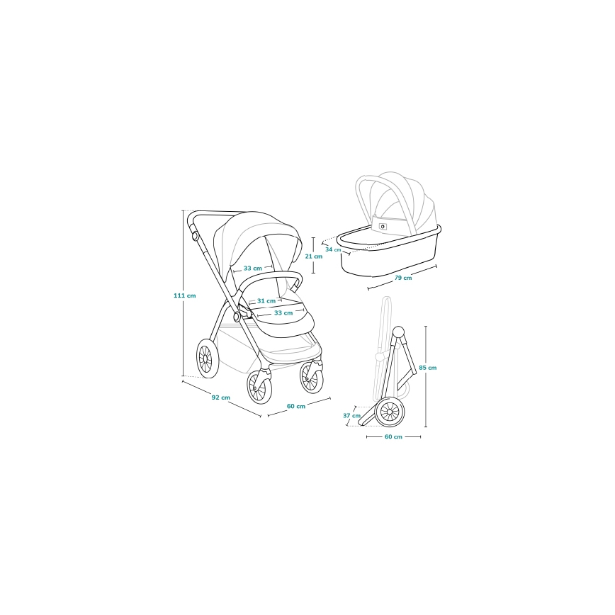 Lionelo - Carrinho combinado 3 em 1 BIANKA Bege Areia