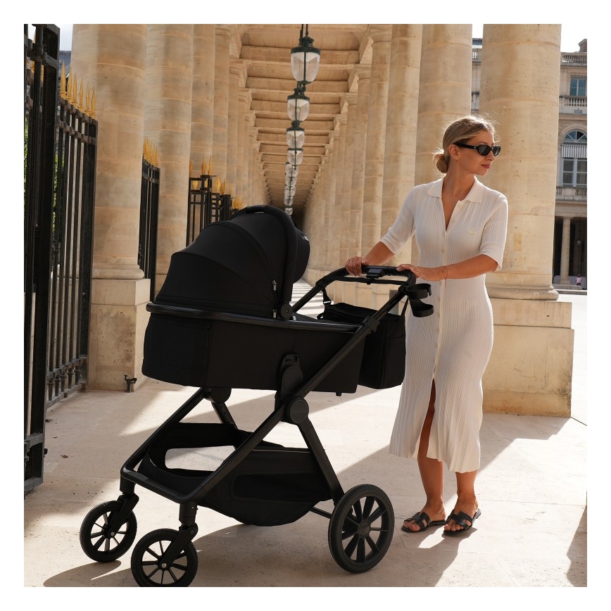 Lionelo - Carrinho de bebé combinado 2 em 1 LAYLA Black Onyx