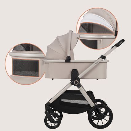 Lionelo - Carrinho de bebé combinado 3 em 1 LAYLA Bege Areia
