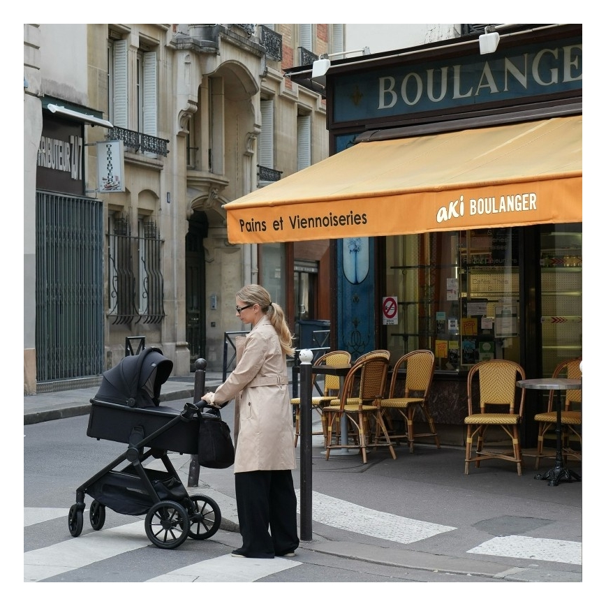 Lionelo - Carrinho de bebé combinado 3 em 1 LAYLA Preto Ônix