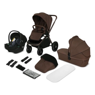 Lionelo - Carrinho de bebé combinado 3 em 1 MIKA PLUS Mocha Mousse