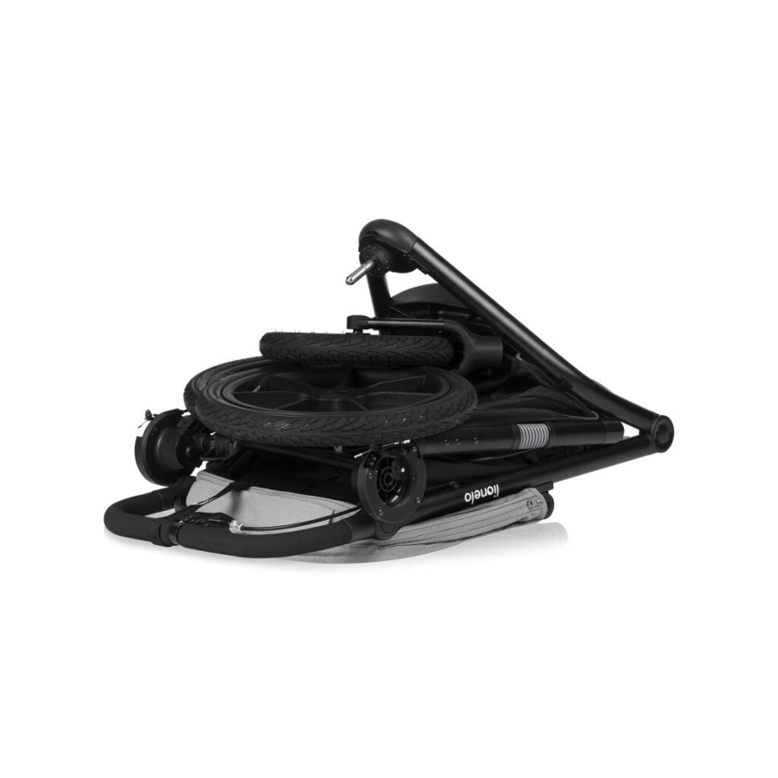 Lionelo - Carrinho de bebé desportivo AZURA preto/cinzento