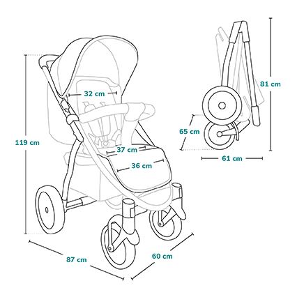 Lionelo - Carrinho de passeio ANNET TOUR cinzento