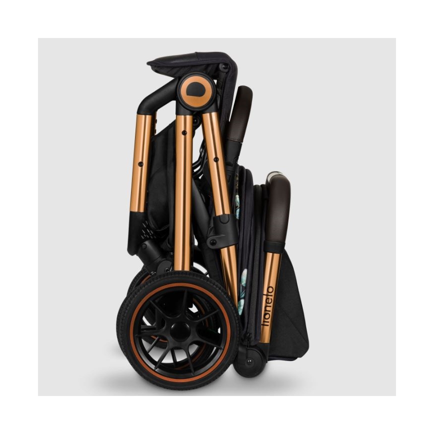 Lionelo - Carrinho de passeio desportivo CLOE preto/azul/dourado