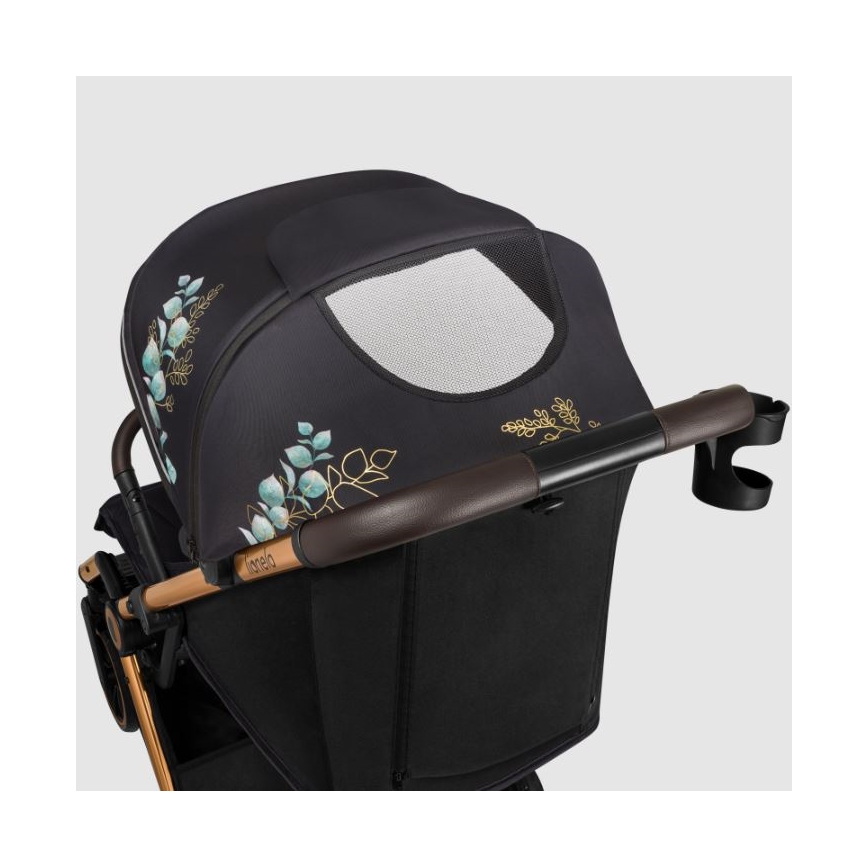 Lionelo - Carrinho de passeio desportivo CLOE preto/azul/dourado