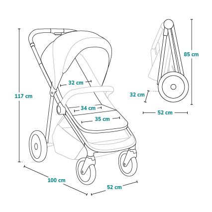 Lionelo - Carrinho de passeio desportivo EMMA ONE bege
