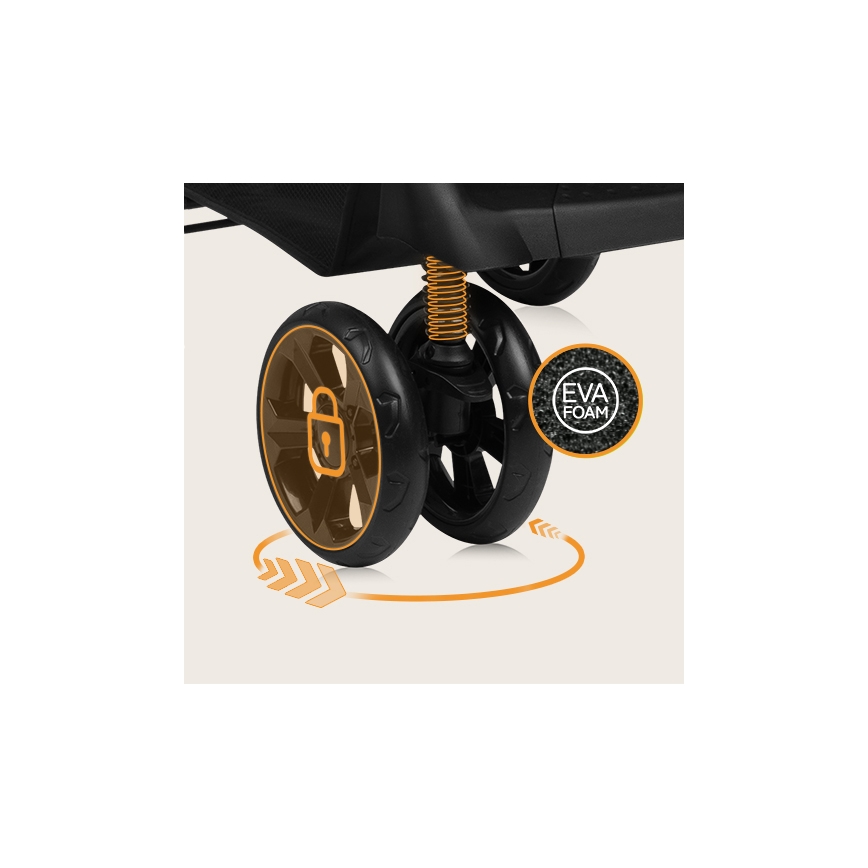 Lionelo - Carrinho de passeio EMMA PLUS bege/preto