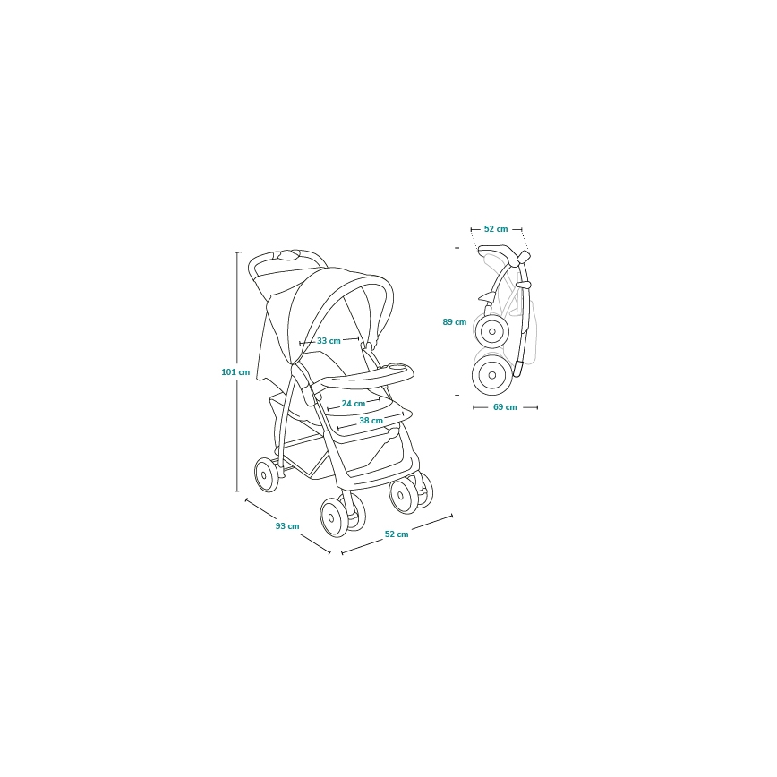 Lionelo - Carrinho de passeio EMMA PLUS cinzento