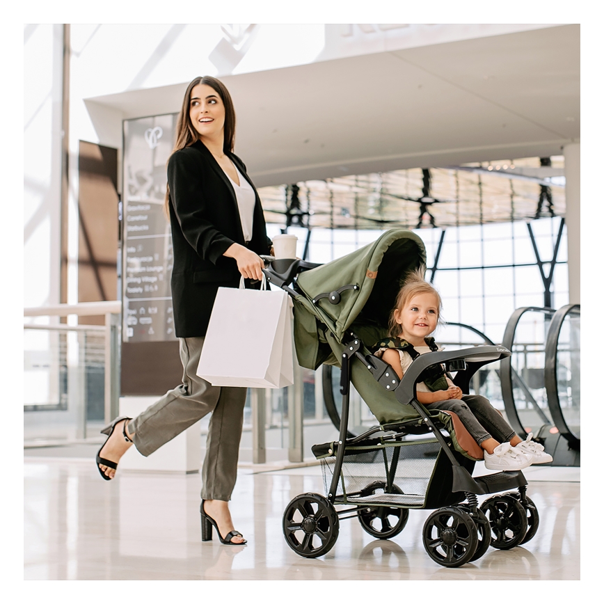 Lionelo - Carrinho de passeio EMMA PLUS verde/preto