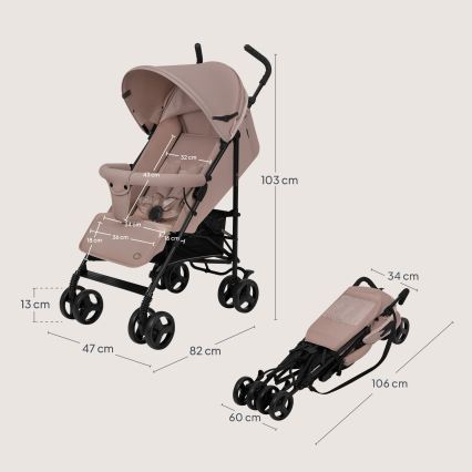 Lionelo - Carrinho de passeio tipo guarda-chuva ELIA Bege Taupe