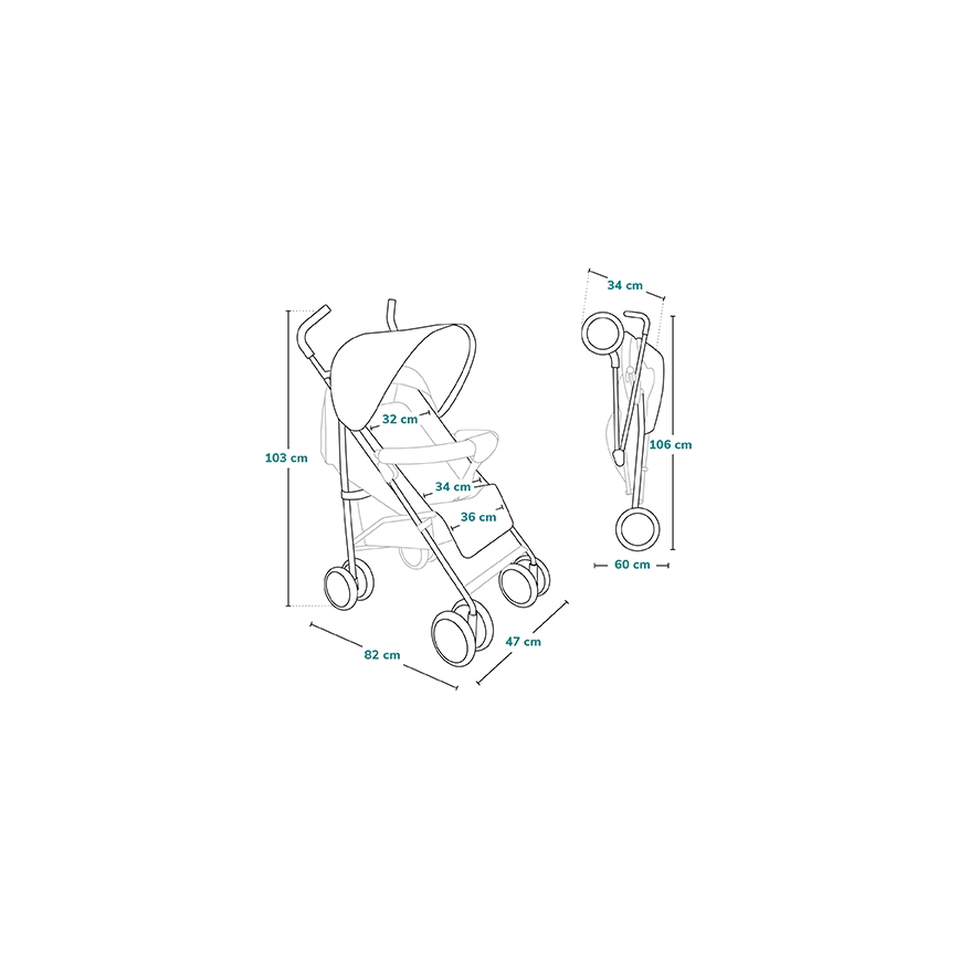 Lionelo - Carrinho guarda-chuva ELIA, cinzento escuro