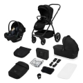 Lionelo - Carrinho modular 3 em 1 MERIL Preto Ônix
