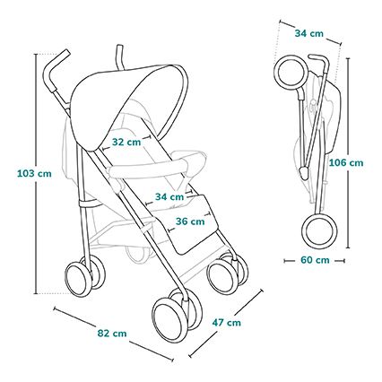 Lionelo - Carrinho tipo guarda-chuva ELIA cinzento