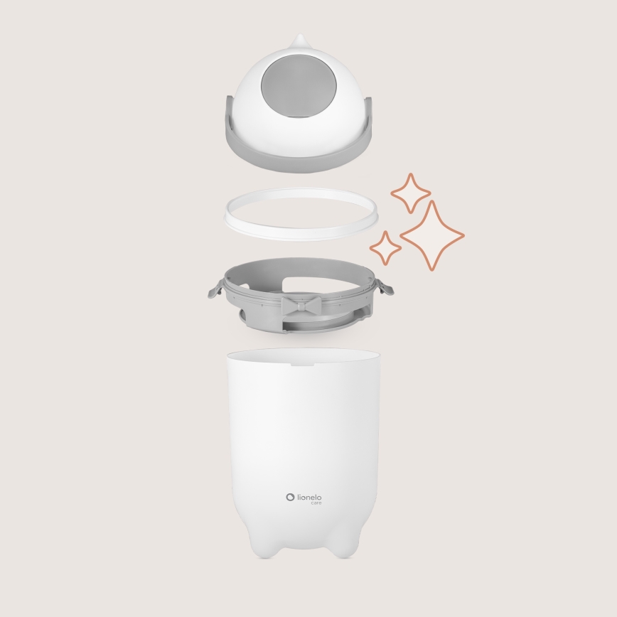 Lionelo - Contentor para fraldas PUREBIN 10 l Branco