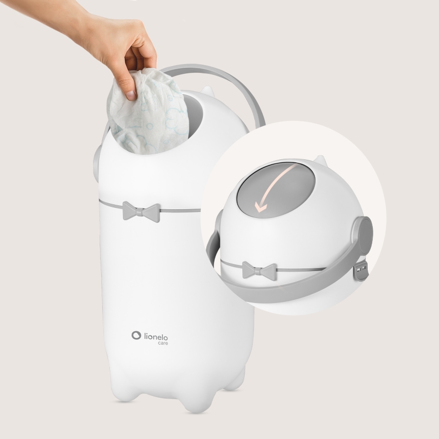 Lionelo - Contentor para fraldas PUREBIN 10 l Branco