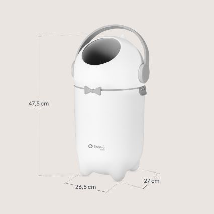 Lionelo - Contentor para fraldas PUREBIN 10 l Branco