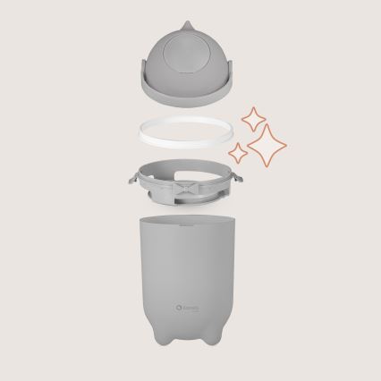 Lionelo - Contentor para fraldas PUREBIN 10 l Cinza