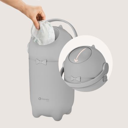 Lionelo - Contentor para fraldas PUREBIN 10 l Cinza