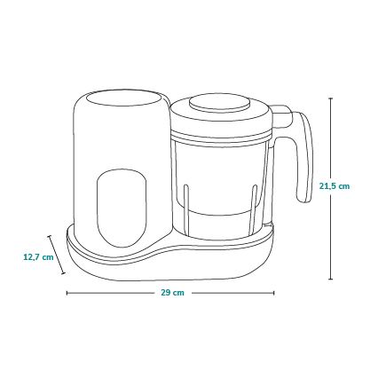 Lionelo - Cozedor a vapor 5 em 1 BABYMENU 110W/230V branco/cinzento