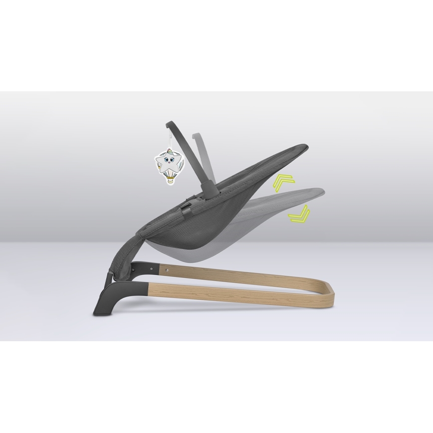 Lionelo - Espreguiçadeira para bebé JUNE cinzento