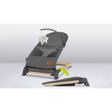 Lionelo - Espreguiçadeira para bebé JUNE cinzento