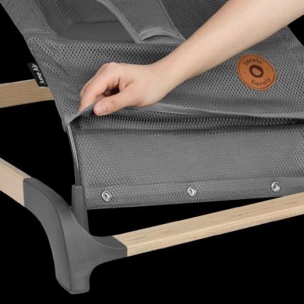 Lionelo - Espreguiçadeira para bebé JUNE cinzento