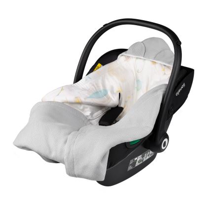 Lionelo - Manta envelopante para cadeirinha auto TRAVEL SWADDLE 90x90 cm Cinza Balão