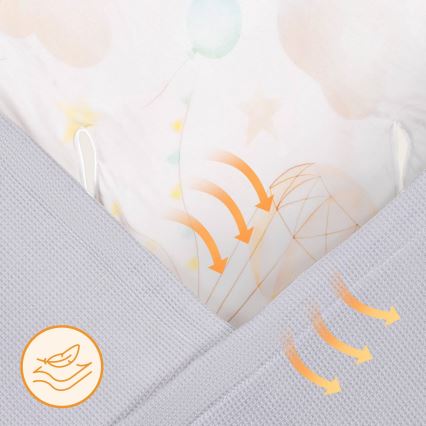 Lionelo - Manta envelopante para cadeirinha auto TRAVEL SWADDLE 90x90 cm Cinza Balão