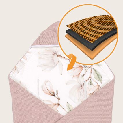 Lionelo - Manta envelopante para cadeirinha de automóvel TRAVEL SWADDLE 90x90 cm Bege Magnólia