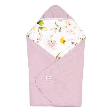 Lionelo - Manta envelopante para cadeirinha de carro TRAVEL SWADDLE 90x90 cm Rosa Floral