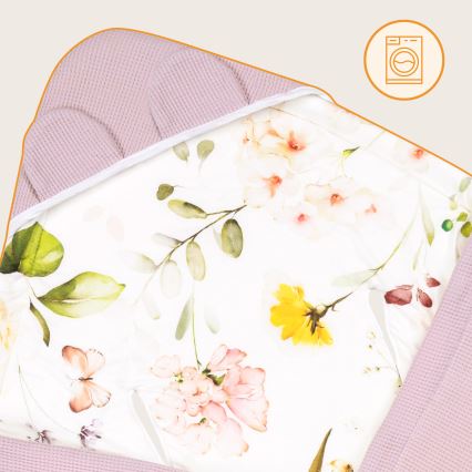 Lionelo - Manta envelopante para cadeirinha de carro TRAVEL SWADDLE 90x90 cm Rosa Floral