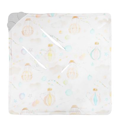 Lionelo - Manta para cadeira de carro TRAVEL SWADDLE 90x90 cm Cinza Balão