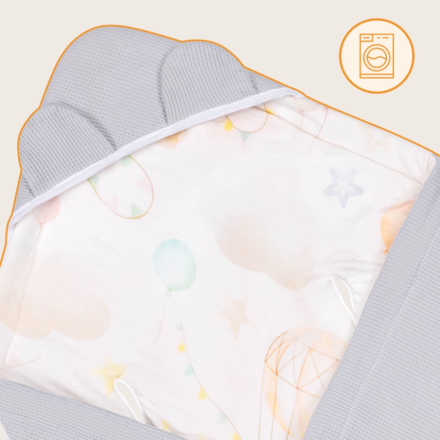Lionelo - Manta para cadeira de carro TRAVEL SWADDLE 90x90 cm Cinza Balão