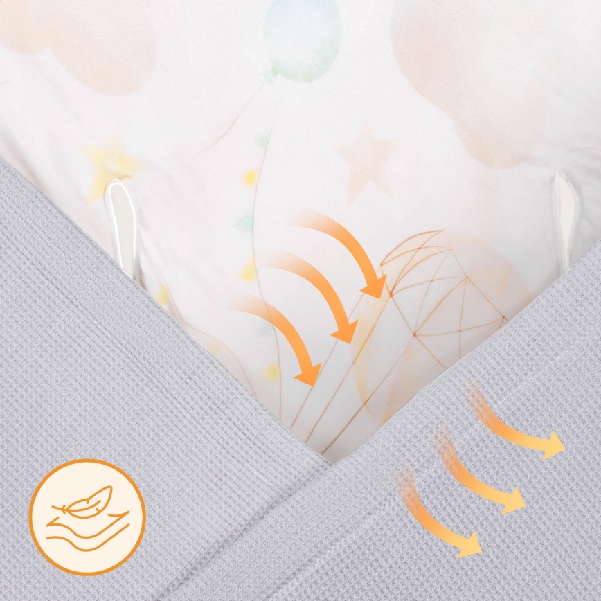 Lionelo - Manta para cadeira de carro TRAVEL SWADDLE 90x90 cm Cinza Balão