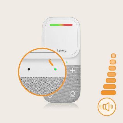Lionelo - Monitor de áudio para bebés recarregável sem fios BABYLINE 2.2 5V