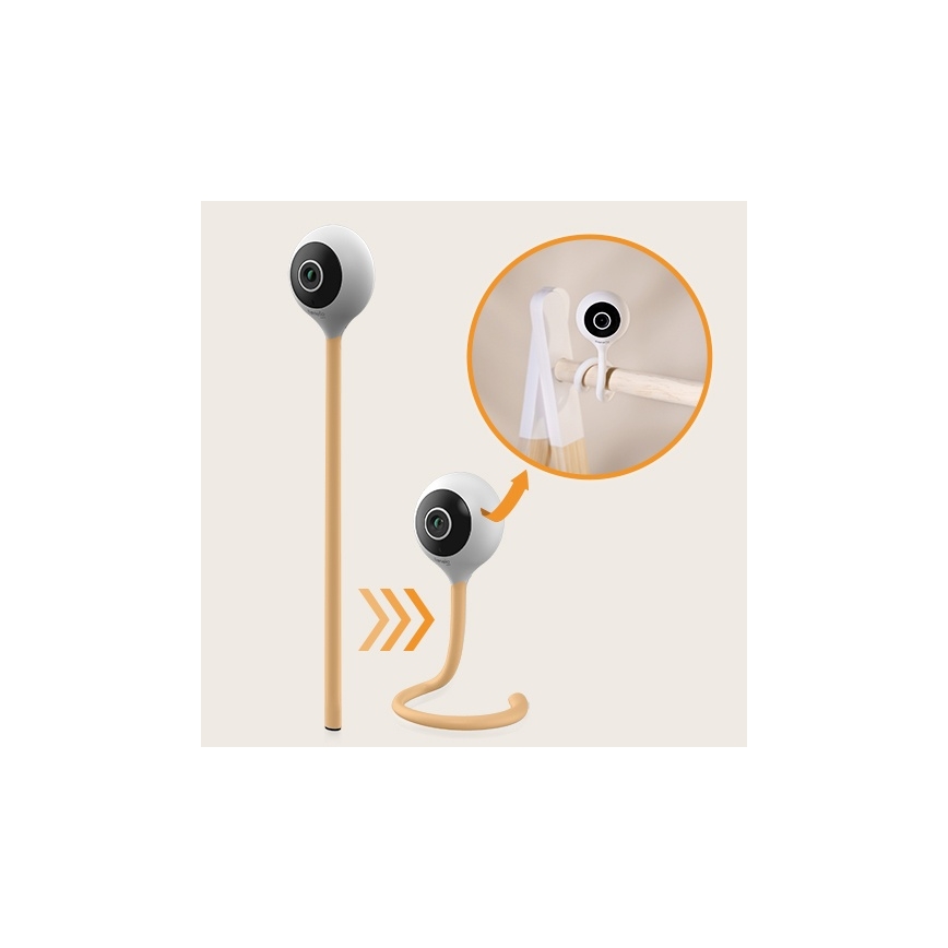 Lionelo - Monitor de bebé inteligente BABYLINE SMART Wi-Fi Branco