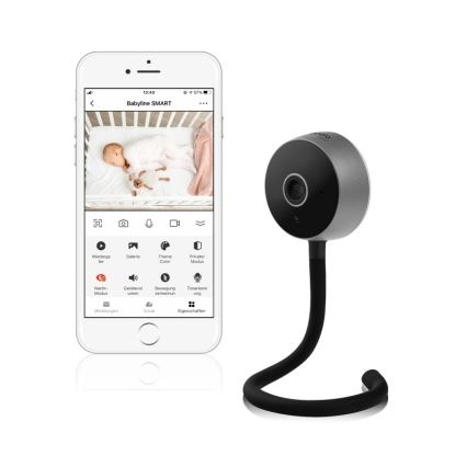 Lionelo - Monitor de bebé inteligente BABYLINE SMART Wi-Fi Preto