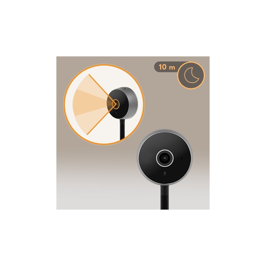 Lionelo - Monitor de bebé inteligente BABYLINE SMART Wi-Fi Preto