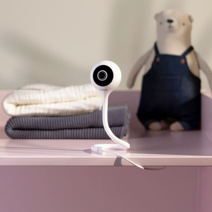 Lionelo - Monitor de bebé inteligente BABYLINE SMART Wi‑Fi Branco