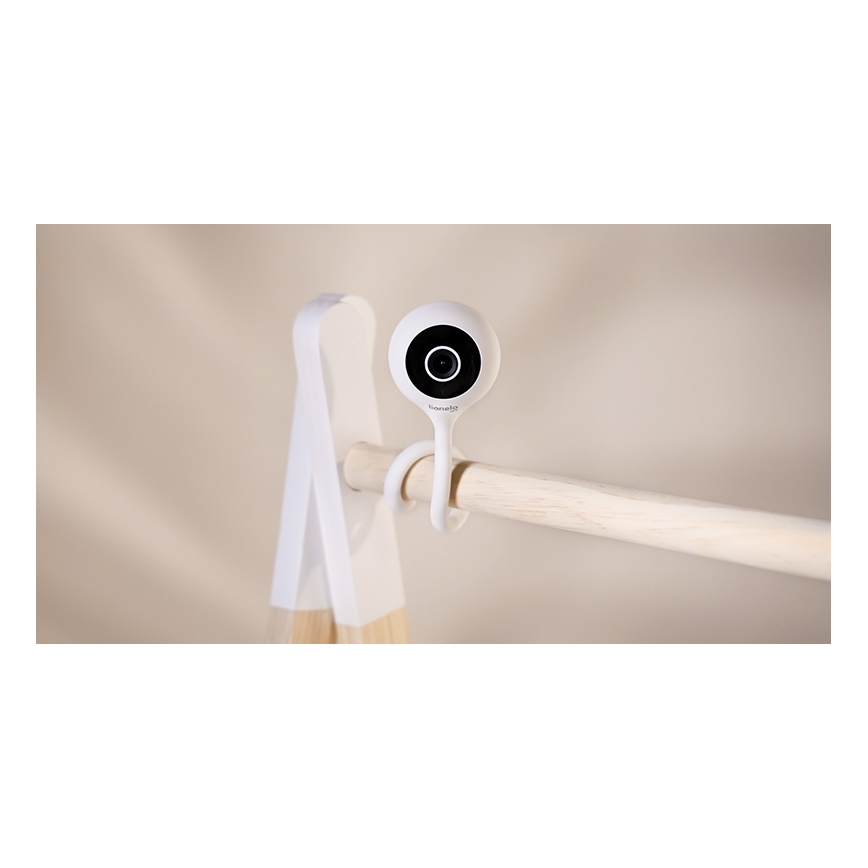 Lionelo - Monitor de bebé inteligente BABYLINE SMART Wi‑Fi Branco