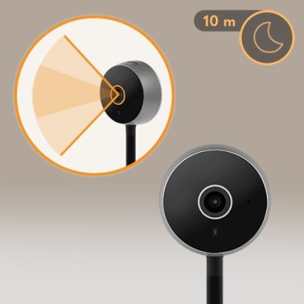 Lionelo - Monitor para bebé inteligente BABYLINE SMART Wi‑Fi Preto