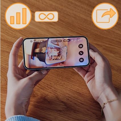 Lionelo - Monitor para bebé recarregável BABYLINE GO 5V 3350 mAh