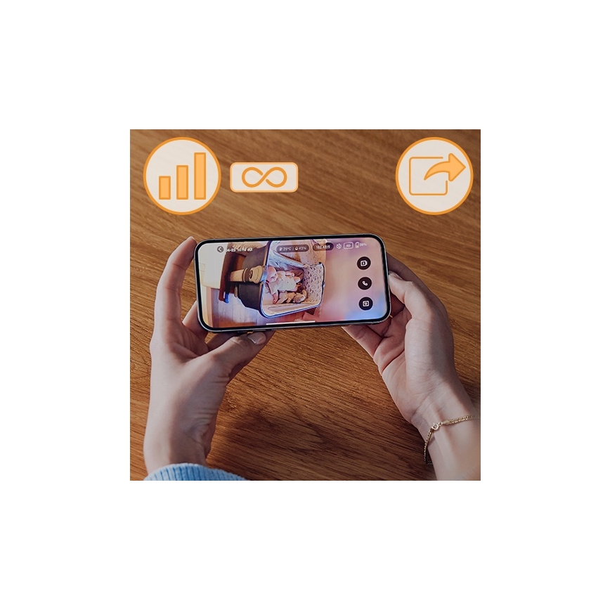 Lionelo - Monitor para bebé recarregável BABYLINE GO 5V 3350 mAh